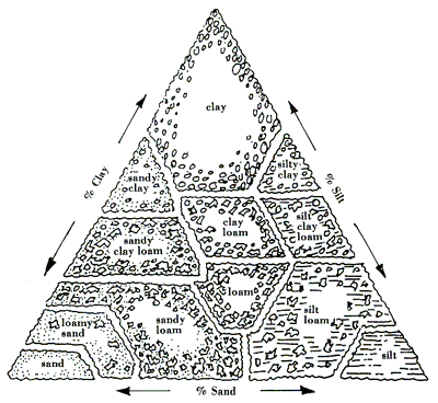 The Soil Triangle, Showing Various Particle Percentages
