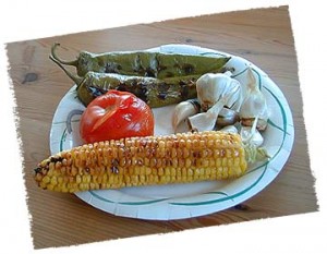 Veggies roasted on the grill
