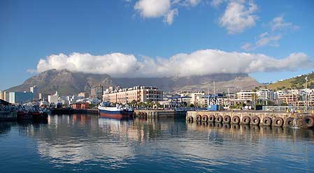 Capetown with Table Mountain in the background.