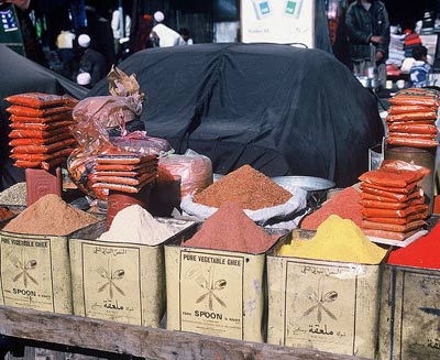 Afghan spice vendor.