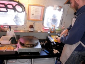 Ben Working in the kitchen at Crepes Mille