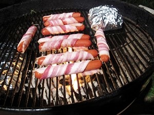bacon wrapped sonora hot dogs