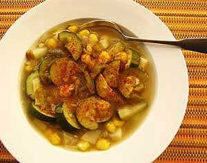 Zucchini and Hominy Soup
